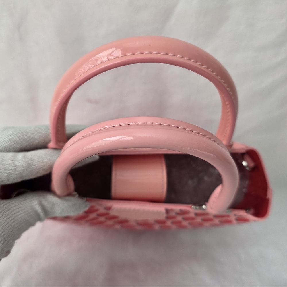 Louis Vuitton Pink and Red Patent Leather Satchel - Picture 9 of 11